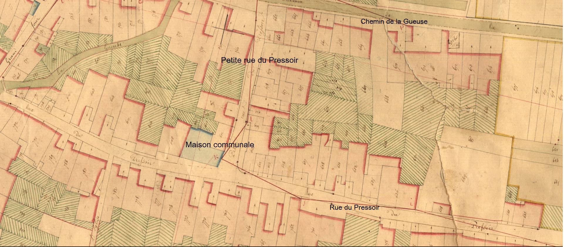 212 Cadastre napoleonien MELAY rue du Pressoir