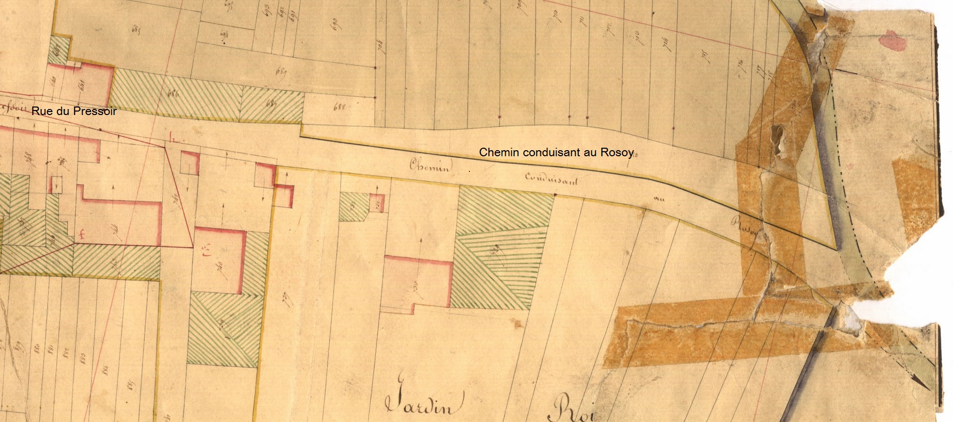 214 Cadastre napoleonien MELAY vers Rosoy Neuvelle droit