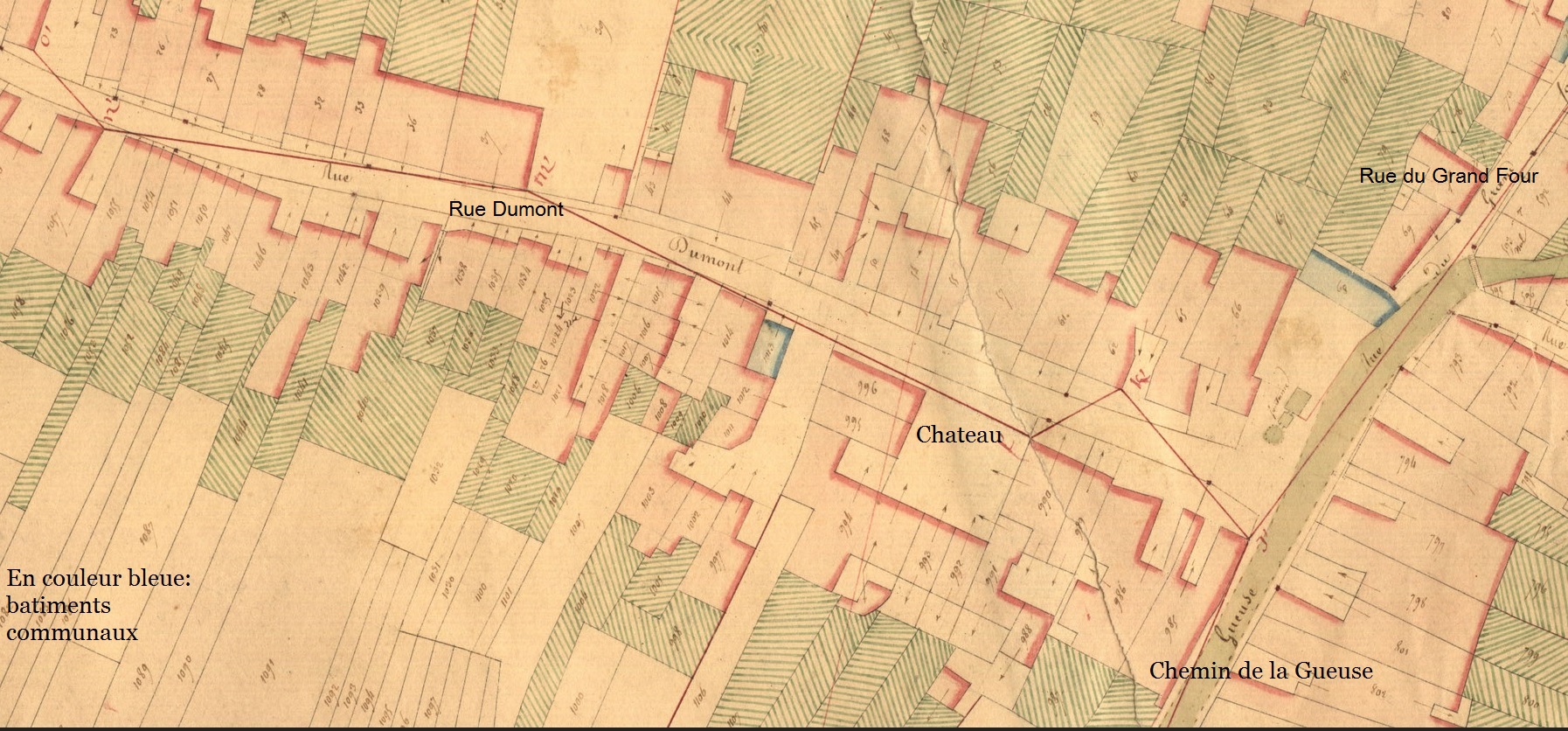 335 Cadastre napoleonien MELAY rue Dumont bas