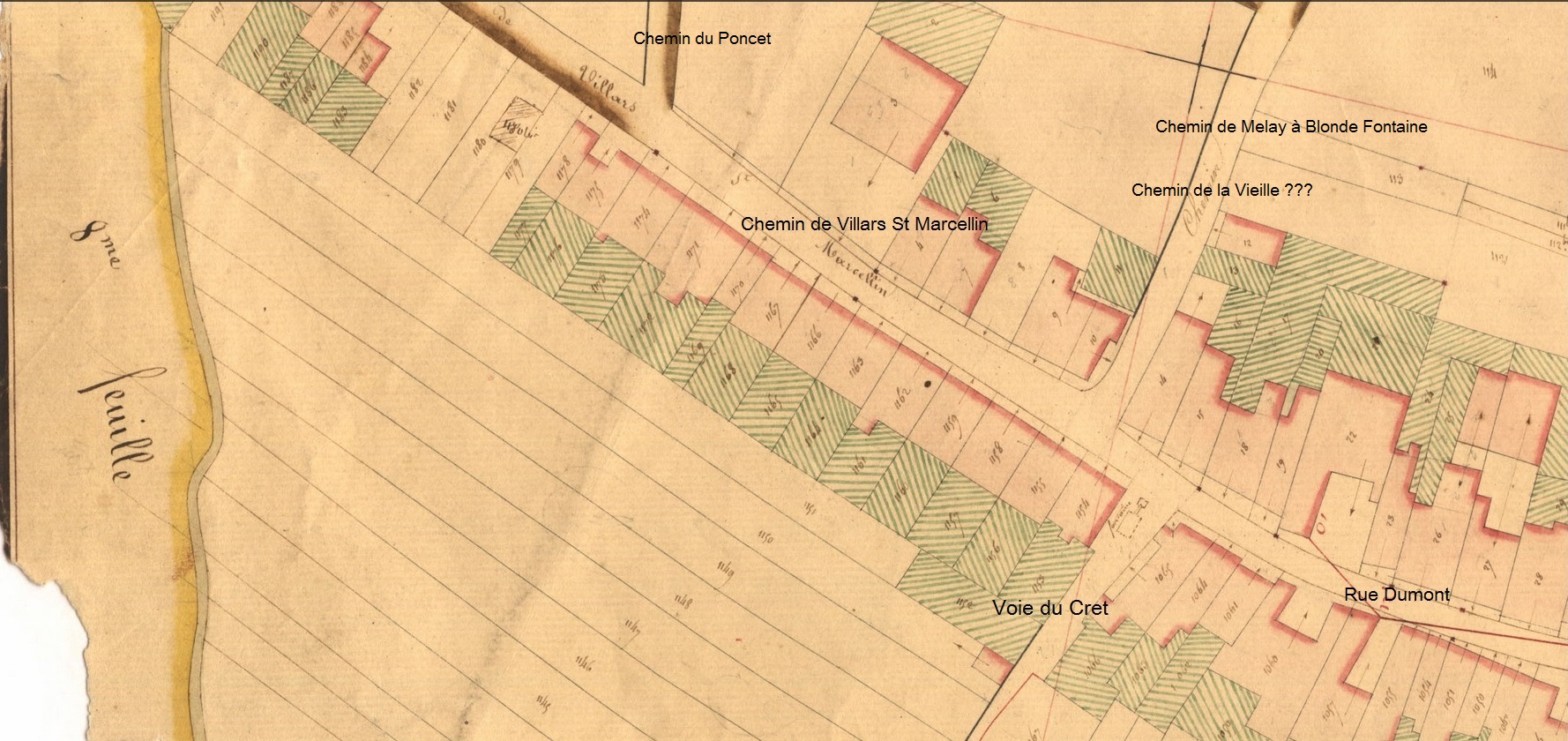 337 Cadastre napoleonien MELAY rue Dumont haut