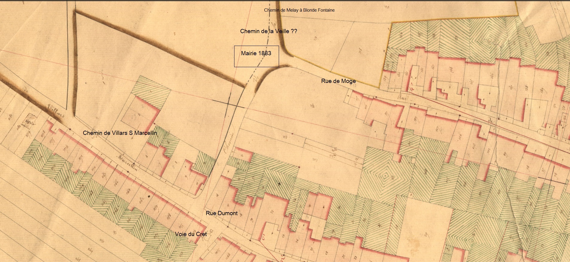 340 Cadastre napoleonien MELAY rue de Moge haut