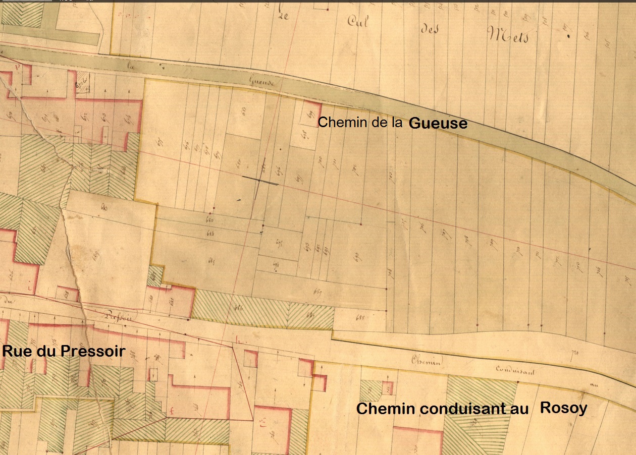 213 Cadastre napoleonien MELAY rue du Pressoir 2