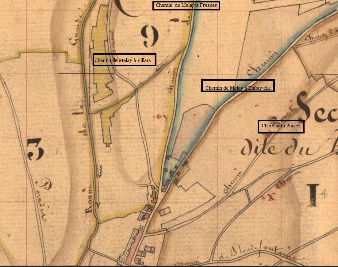 9103Cadastre napoleonien MELAY 2 milieu Poncet s