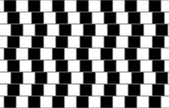 Cette illusion d'optique fait apparaître ces droites parallèles comme des courbes. Pour créer cette illusion, les colonnes de carreaux sombres et clairs sont légèrement décalées à chaque rang pour former une ondulation. Il est nécessaire, pour que l'illusion s'opère, que chaque brique soit entourée d'un mortier, idéalement de teinte intermédiaire à celles des carreaux.