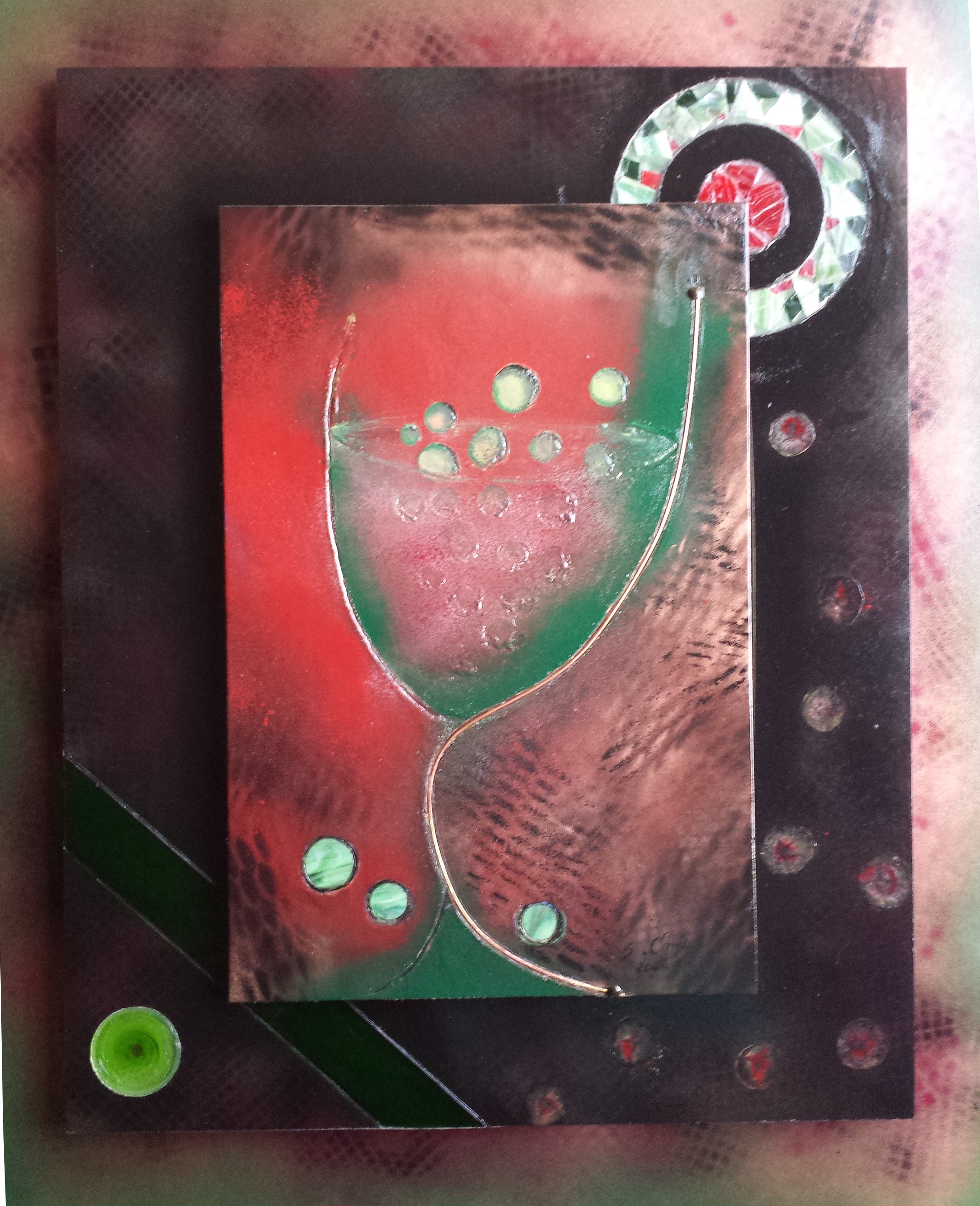 Un verre bien rempli de sylvie ometz 100 x 80