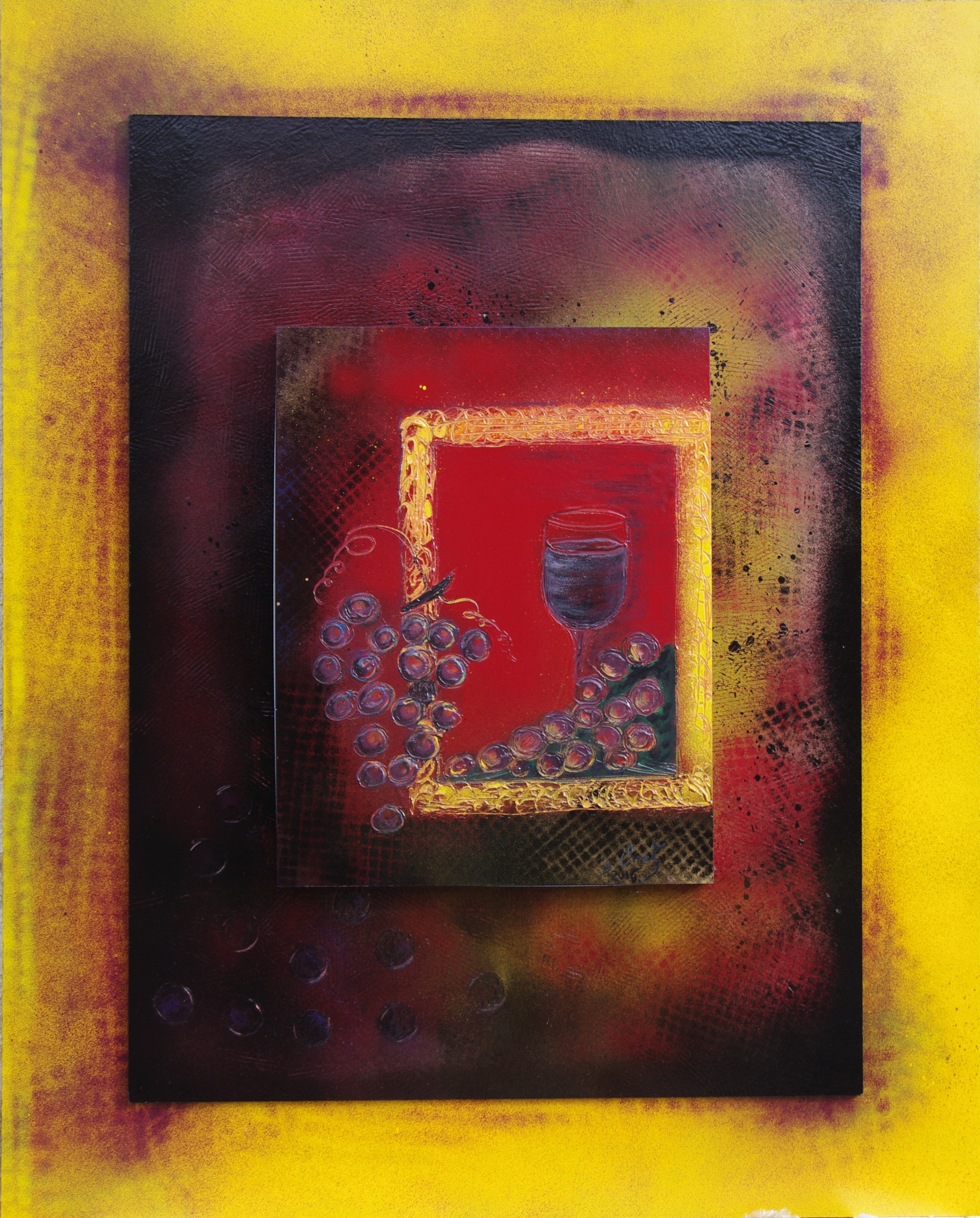 Verre en habit pied de poule de sylvie ometz 100 x 80