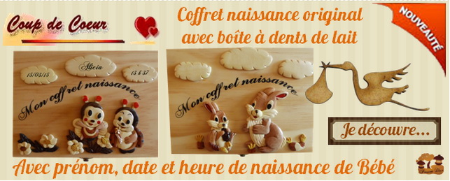Coffrets naissance personnalisés pour mèche de cheveux, bracelet de naissance et dents de lait