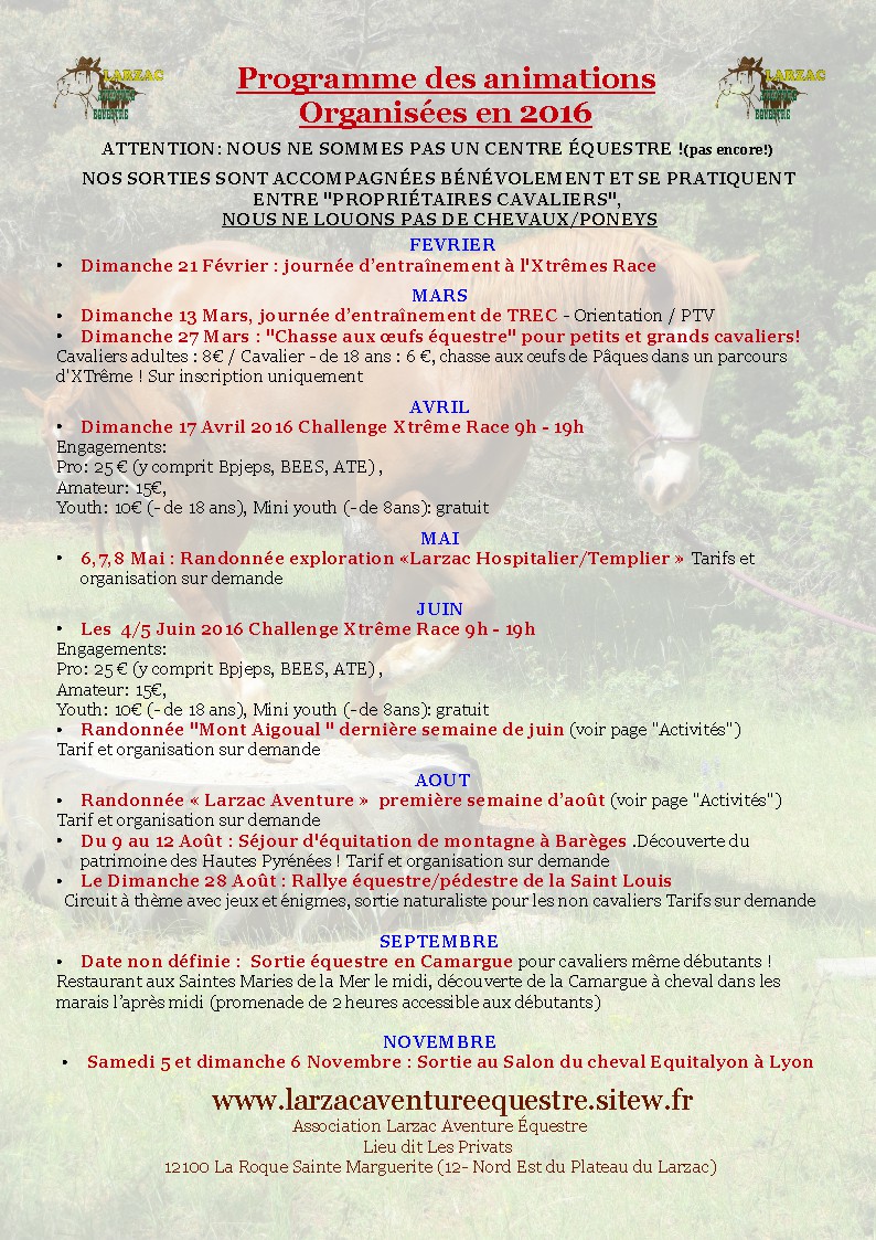 Programme seul 2016