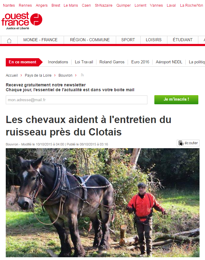 Ouest france entretien Bouvron