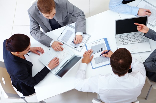 Vue de dessus collegues planification d 39 une strategie 1098 2959