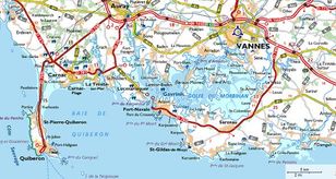 Carte Baie de Quiberon et Golfe du Morbihan