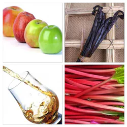 Rhum, pomme, rhubarbe et vanille