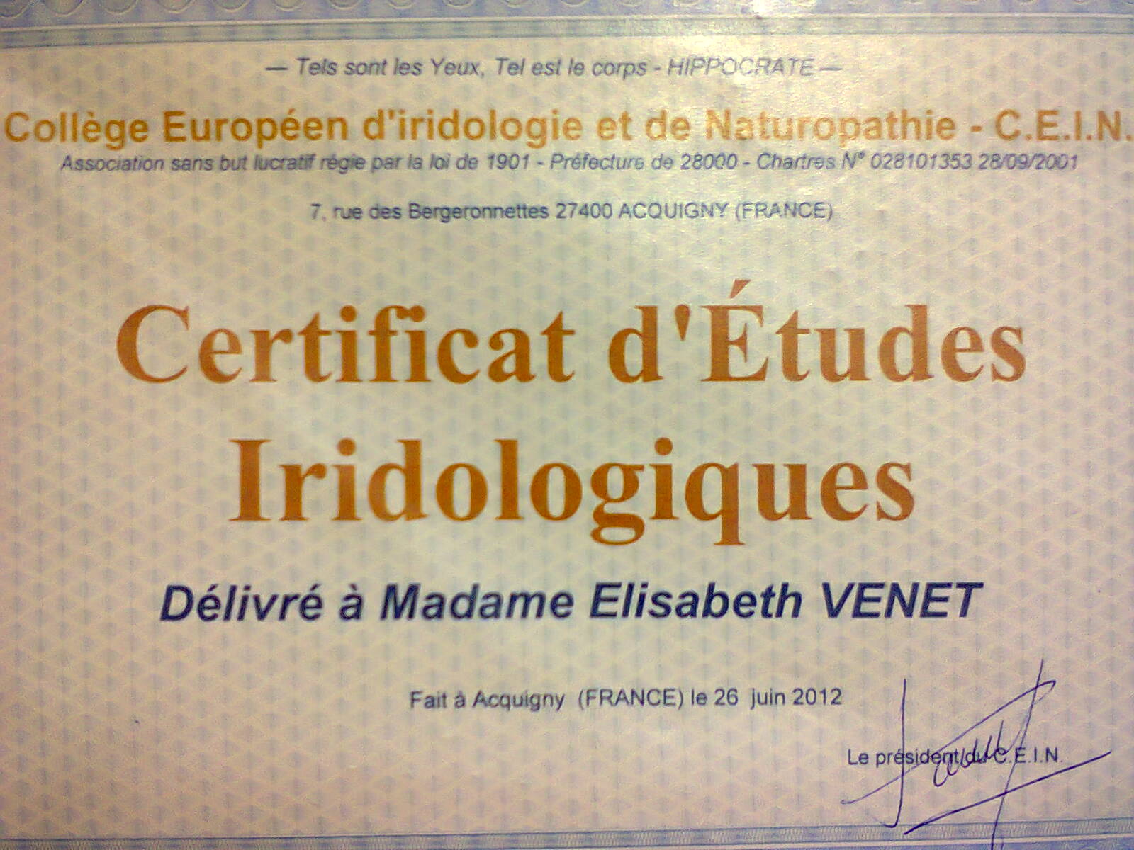 Diplome irido
