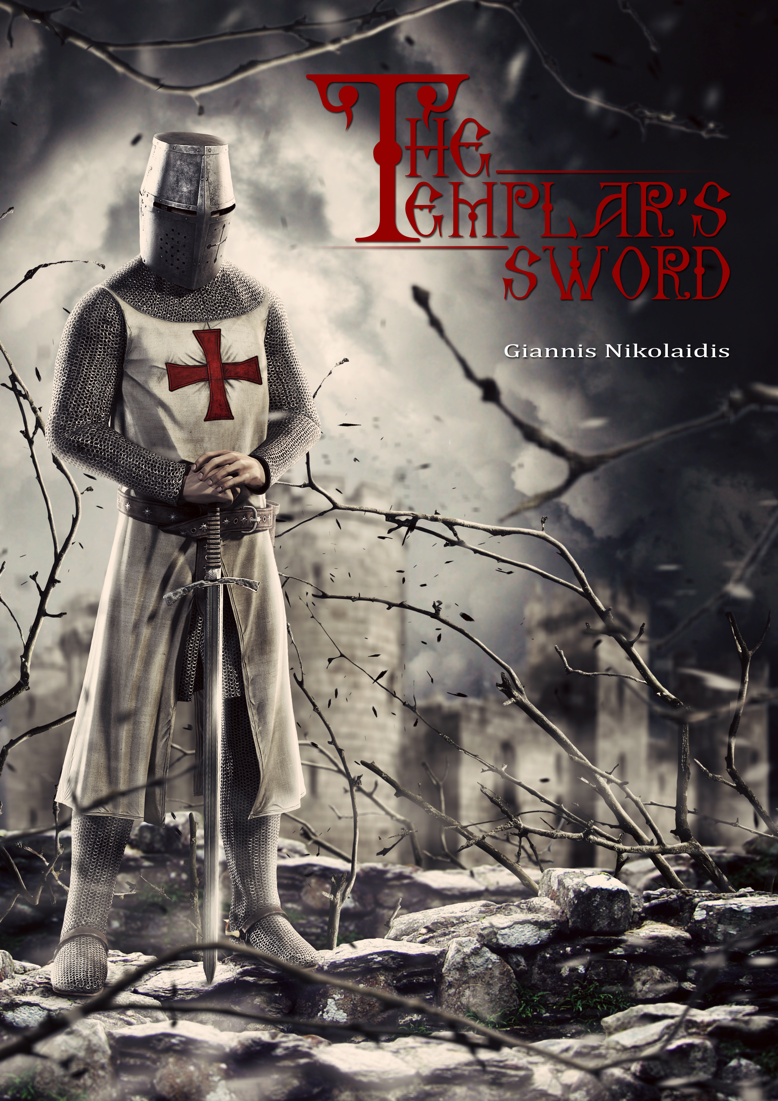 The templars sword cover with castle 04