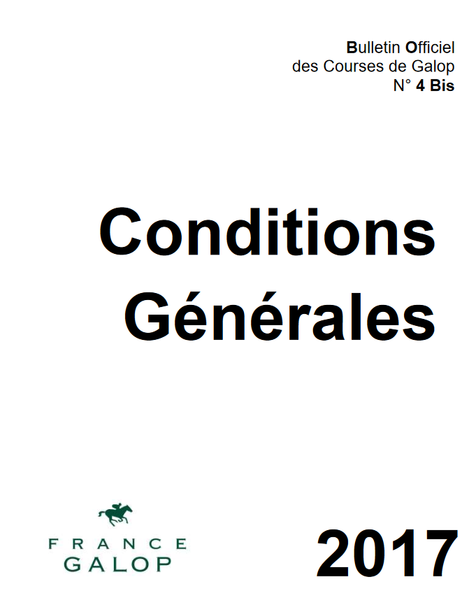 CONDITIONS GÉNÉRALES 2017 CODE DES COURSES