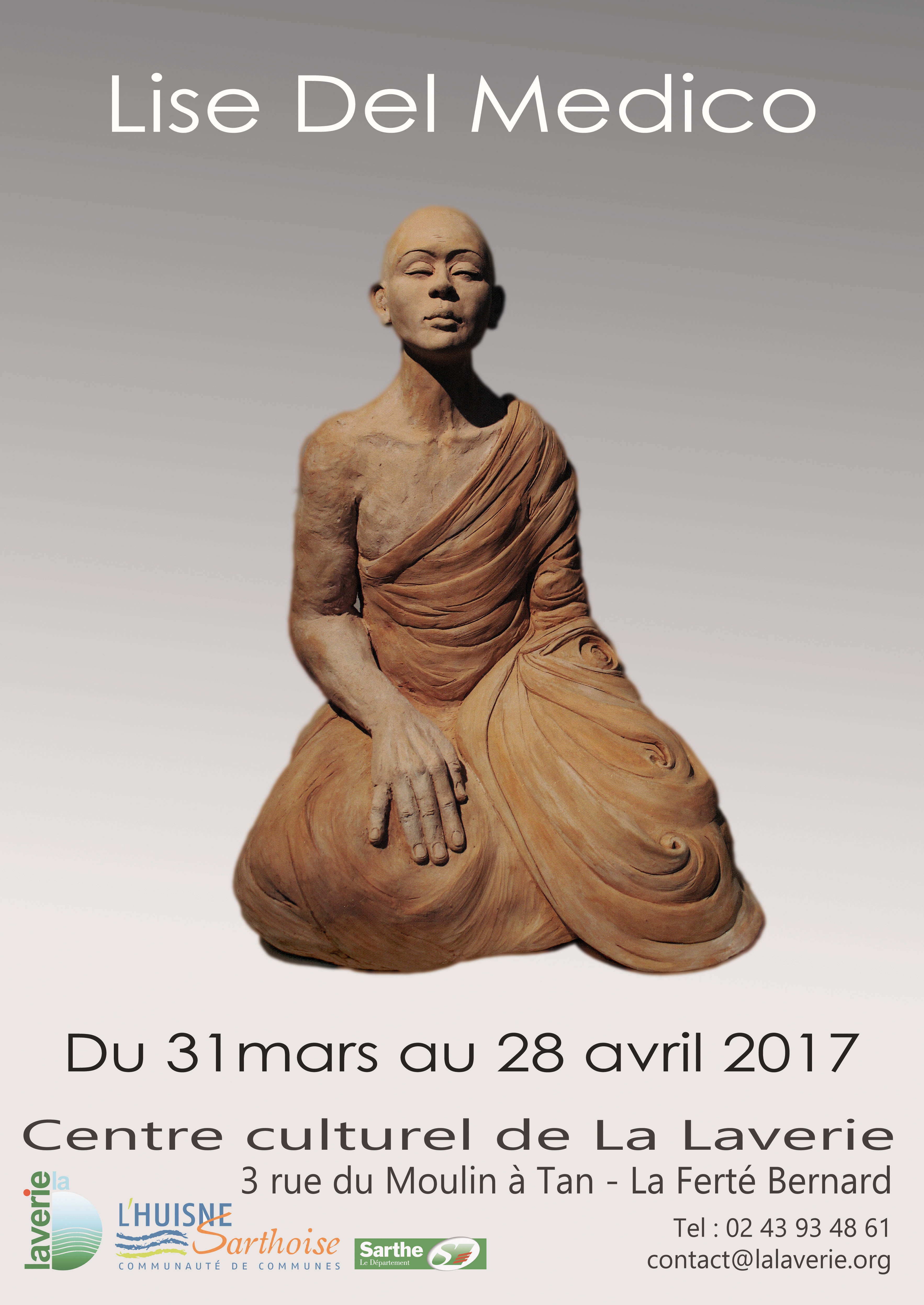 Lise Del Medico Sculptures Terres cuites et Bronzes exposition avril Centre culturel La Laverie Sarthe