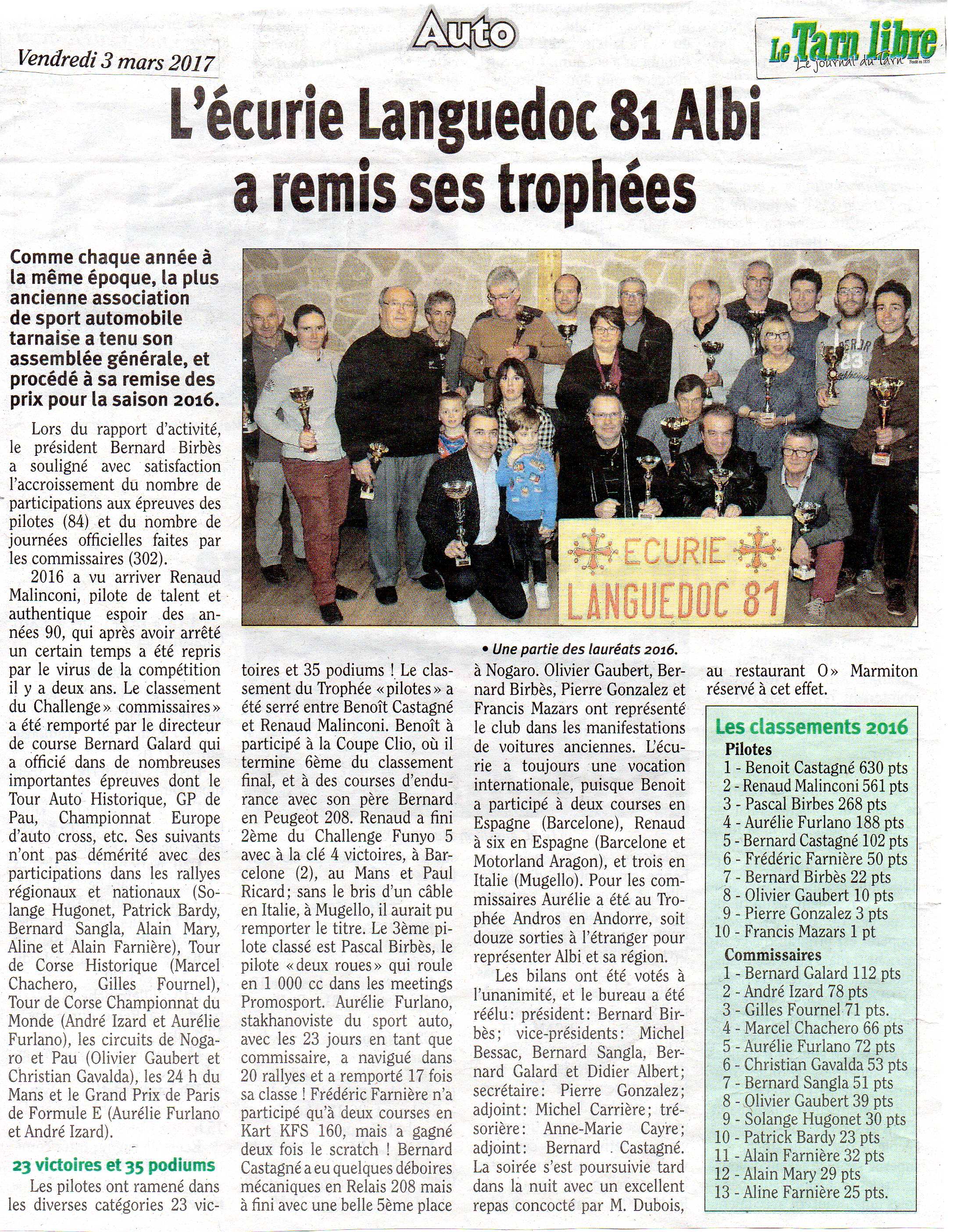 Article AG du Tarn Libre
