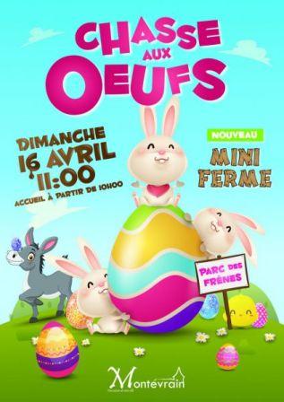 Affiche chasse aux oeufs de paques MONTEVRAIN 2017