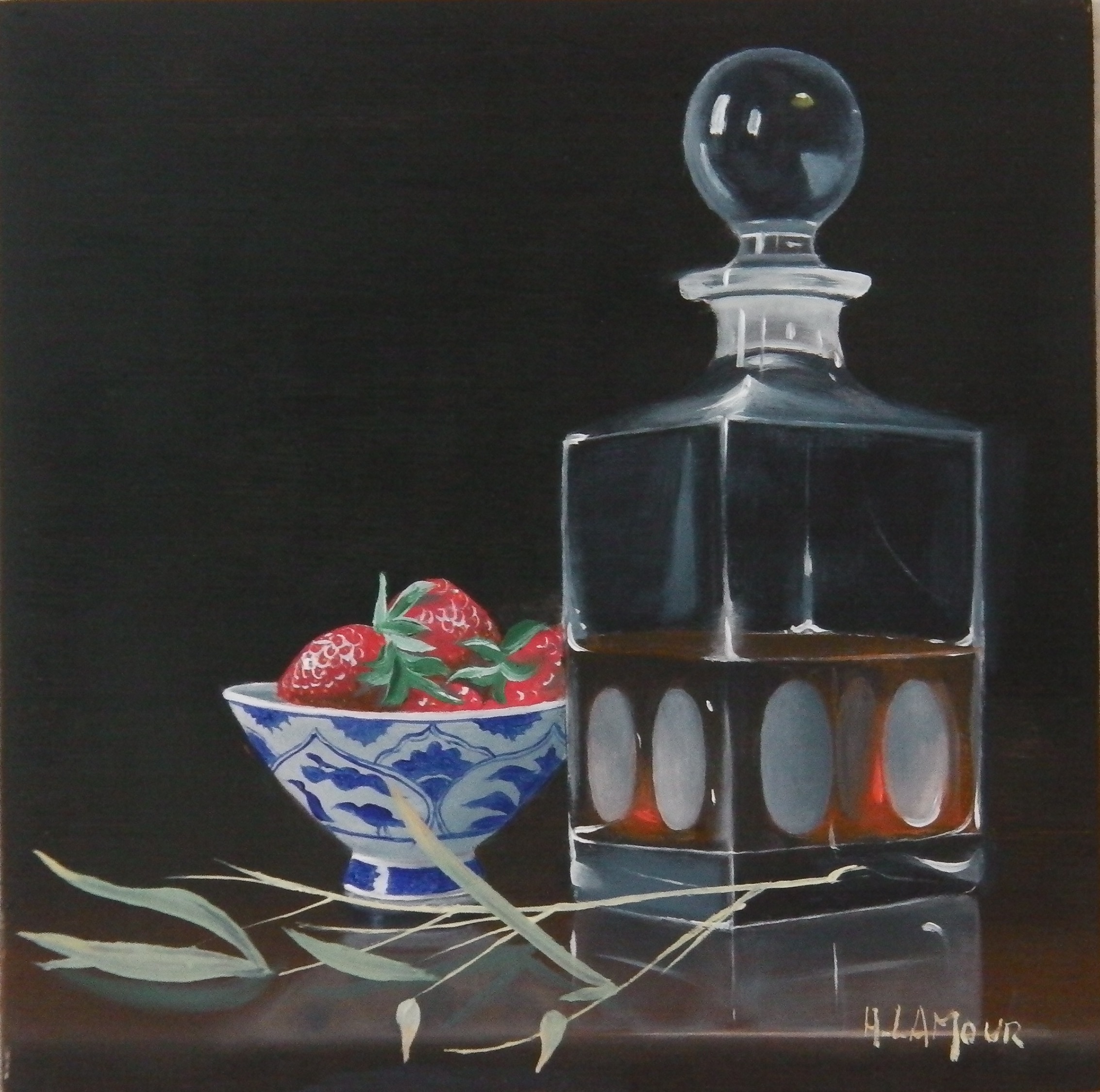Fraises et coupelle au flacon
           2OX2O