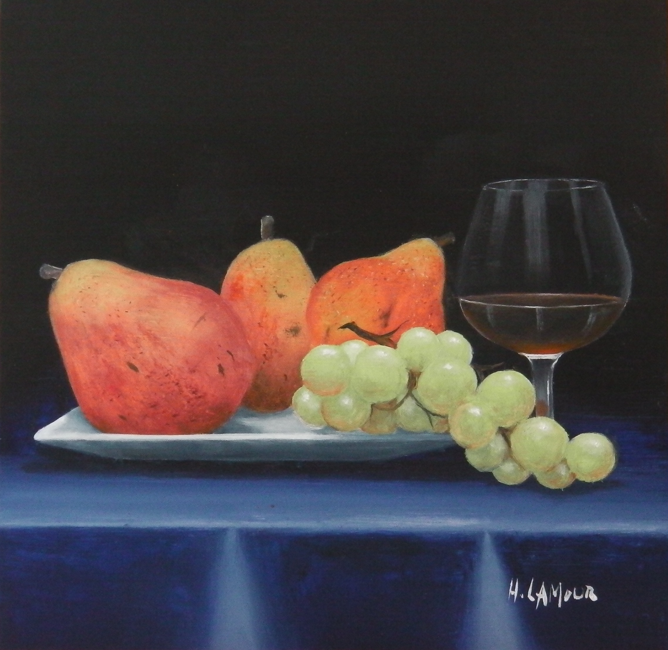 Poires, raisin et verre de cognac
              2OX2O