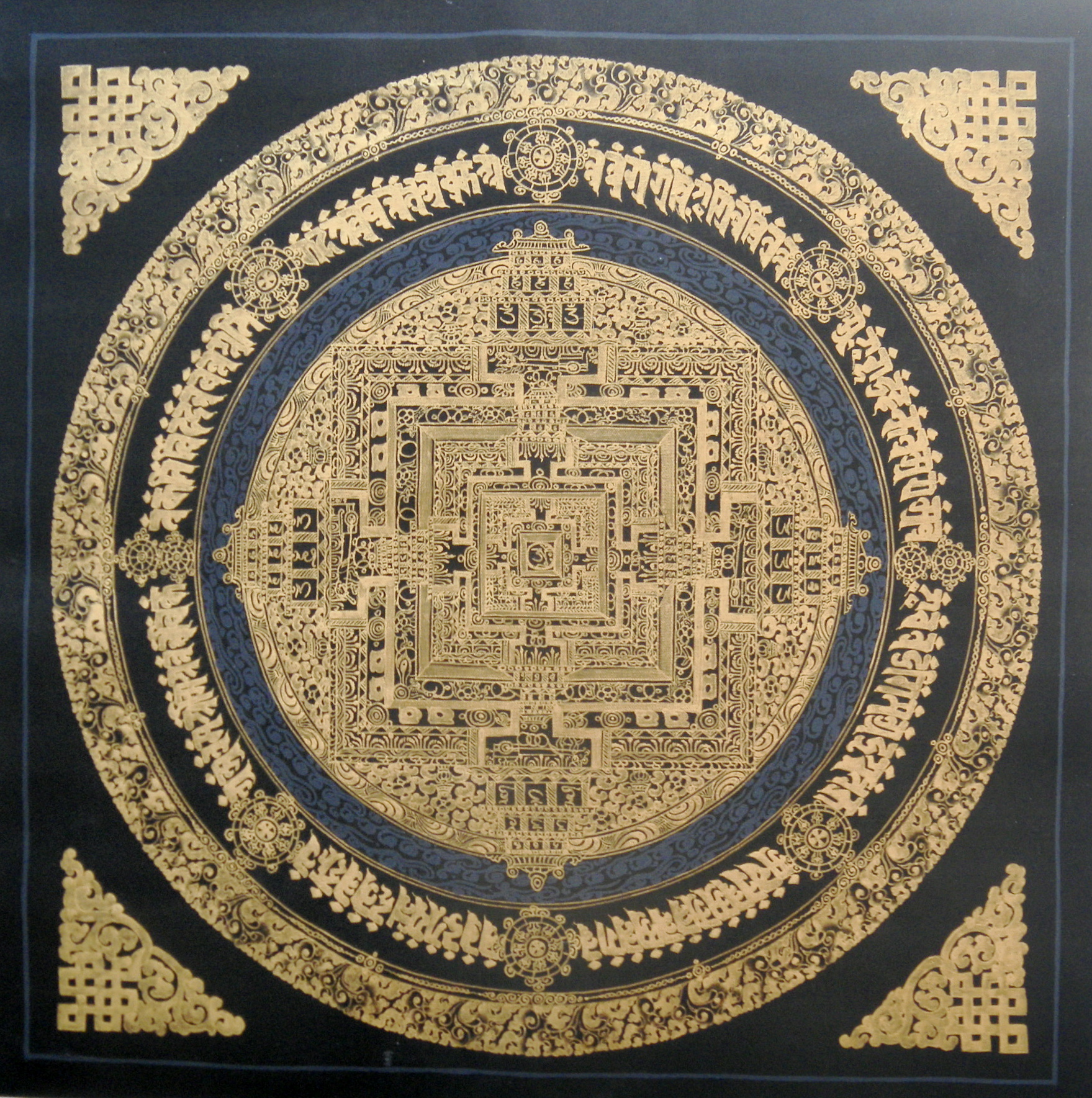 Kalachakra noir et or 35x35cm
