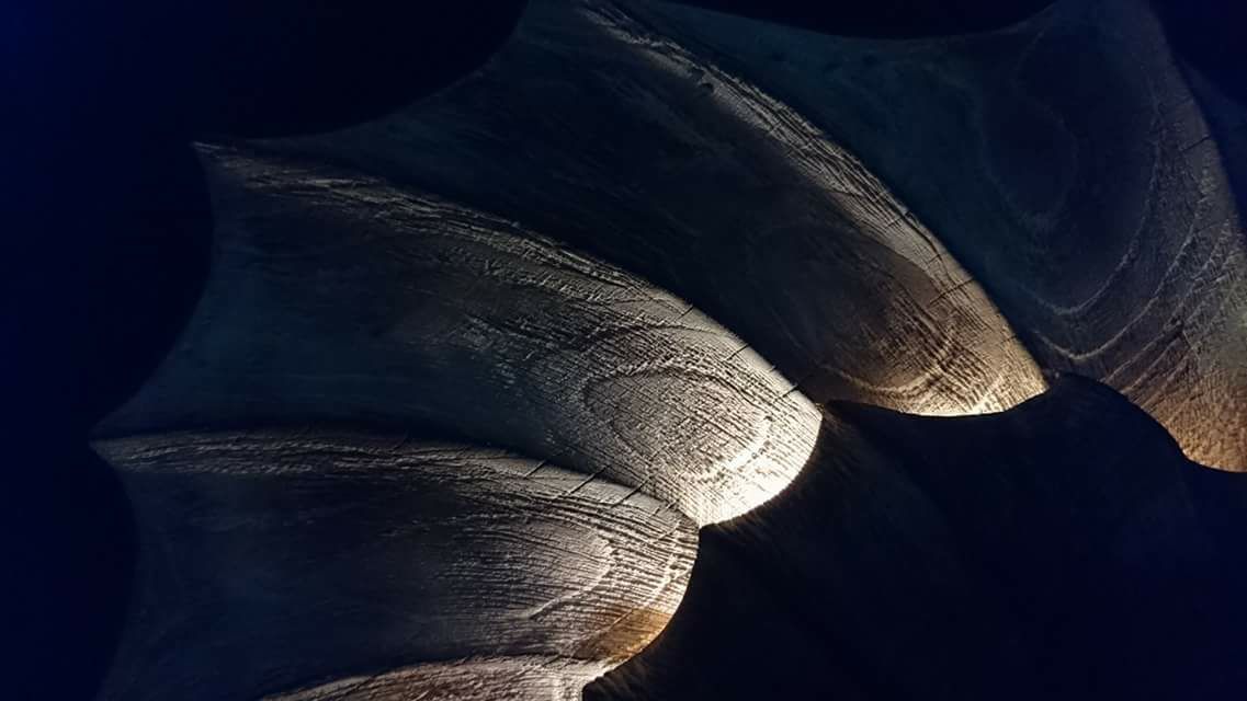 Sculpture bois lampe