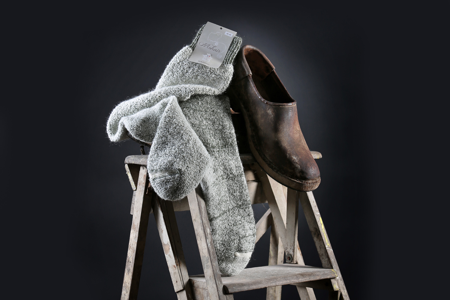 Chaussettes morel studio publicite photo