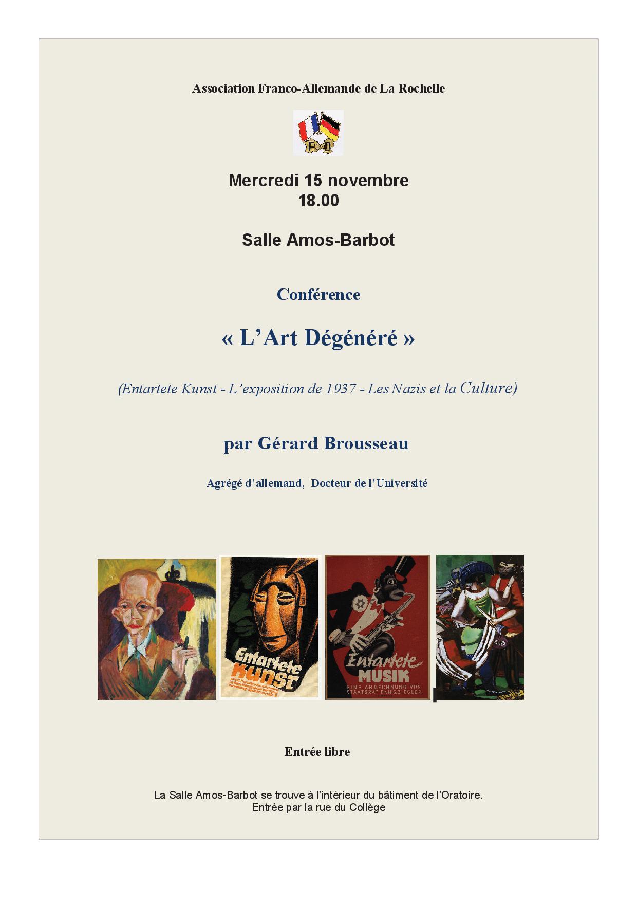 Conference L Art Degenere