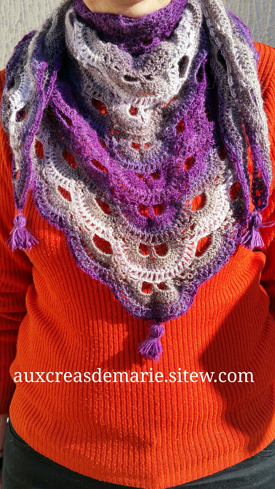 Chèche violet gris 20 euros 