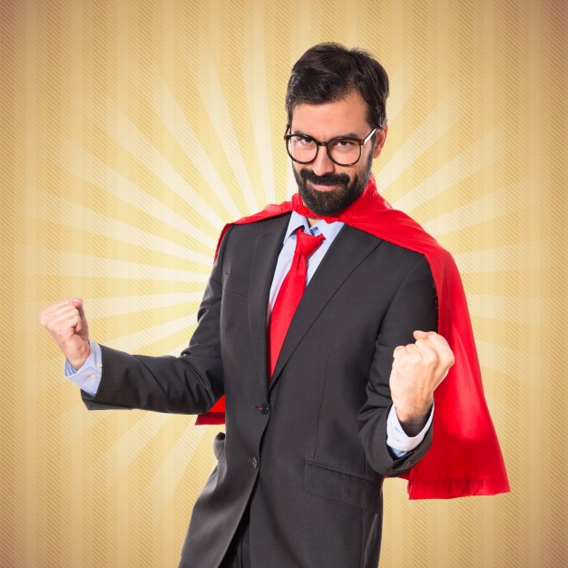 Lucky businessman habille comme un super heros 1368 6193