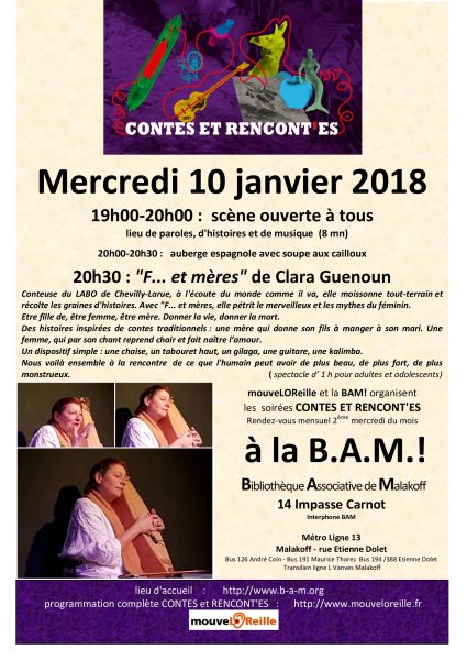 Affiche Soiree 10 janvier 2018 Clara Guenoun
