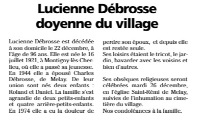 Deces debrosse