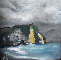 Etretat Huile sur toile 15X15 30 