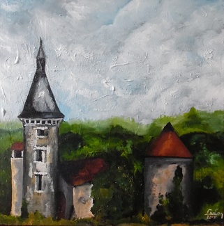 La Croisette Huile sur toile 40X40 200 