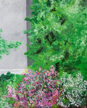 L humble garni Acrylique sur toile 27X22 80 