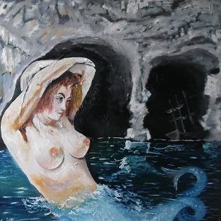 La sirene Huile sur toile 60X60 440 