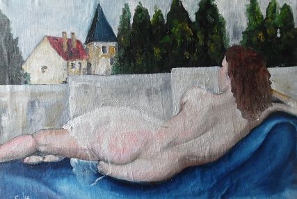 Repos a Mareuil Huile sur toile 55X38 260 