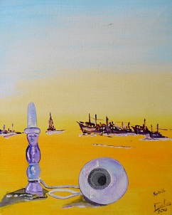 Sybille Acrylique sur toile 22X27 80 