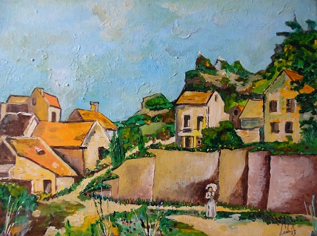 La longue dame brune Acrylique sur toile 30X40 150 