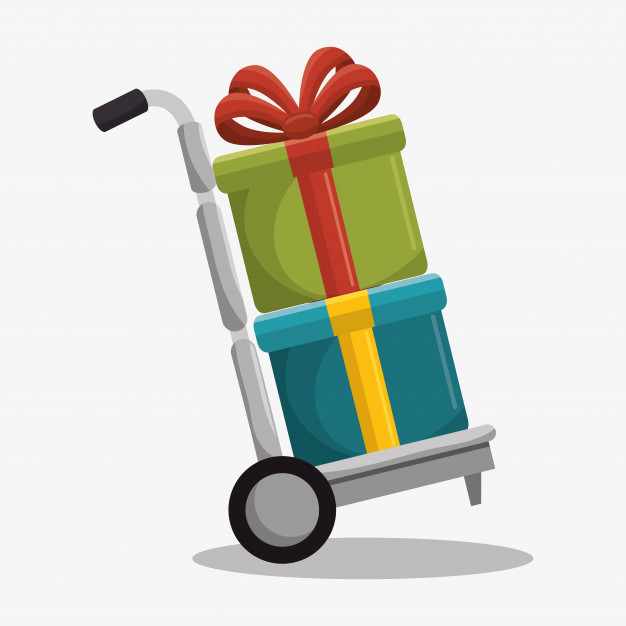 Chariot de livraison avec icone isole de cadeaux 24877 8066