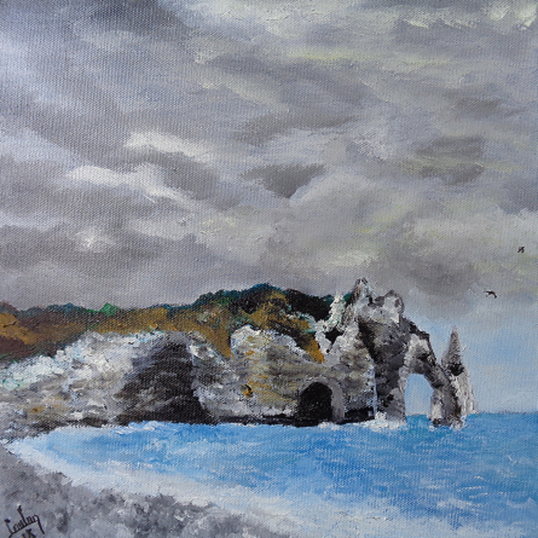 Etretat Huile sur toile 30X30 100 