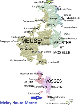 Le duche de Bar dans ses limites du XVIII siecle et les communes et departements m