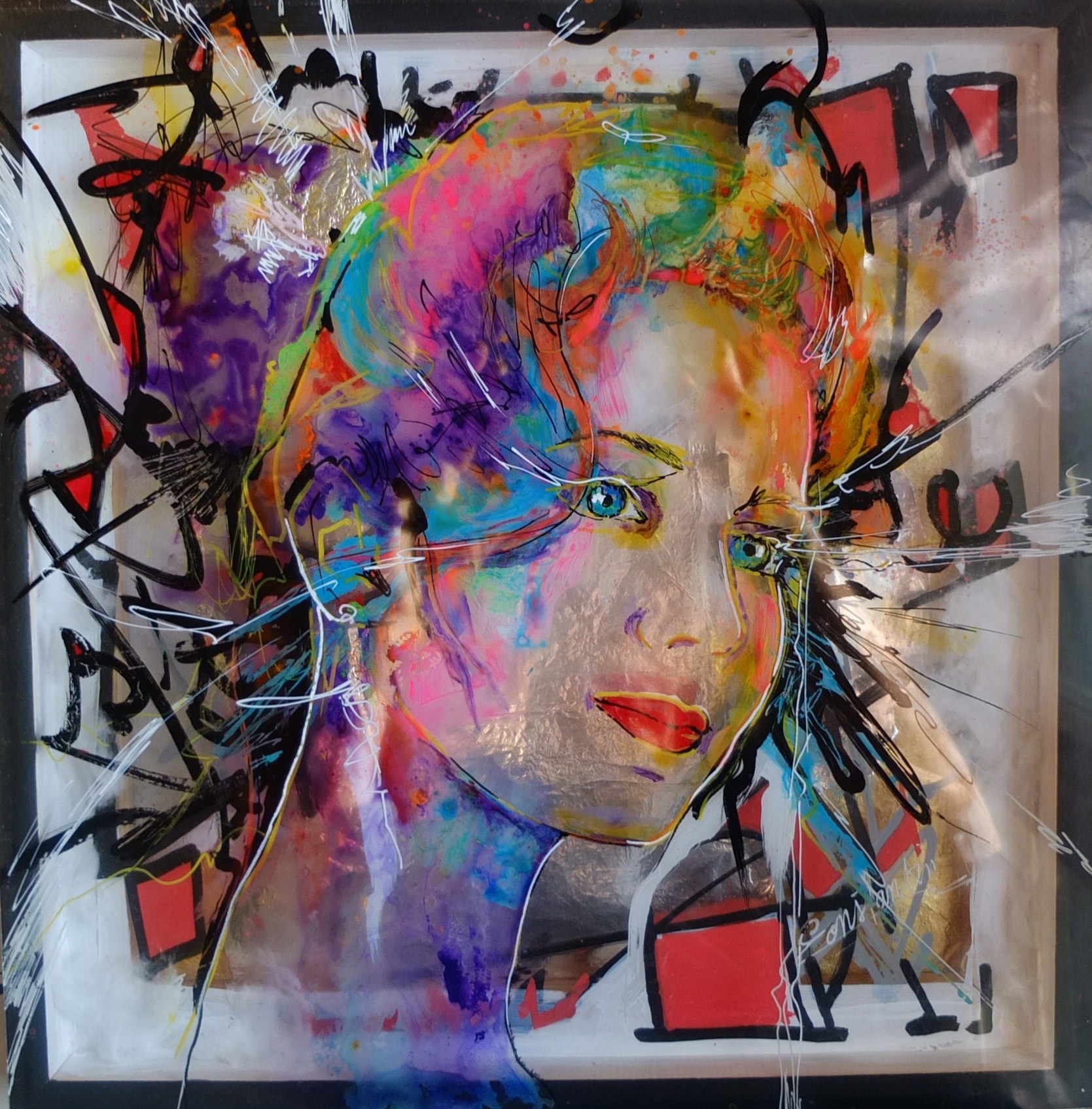 Tableau artistique d'Elisabeth Constantin en multiplan 3D transparent