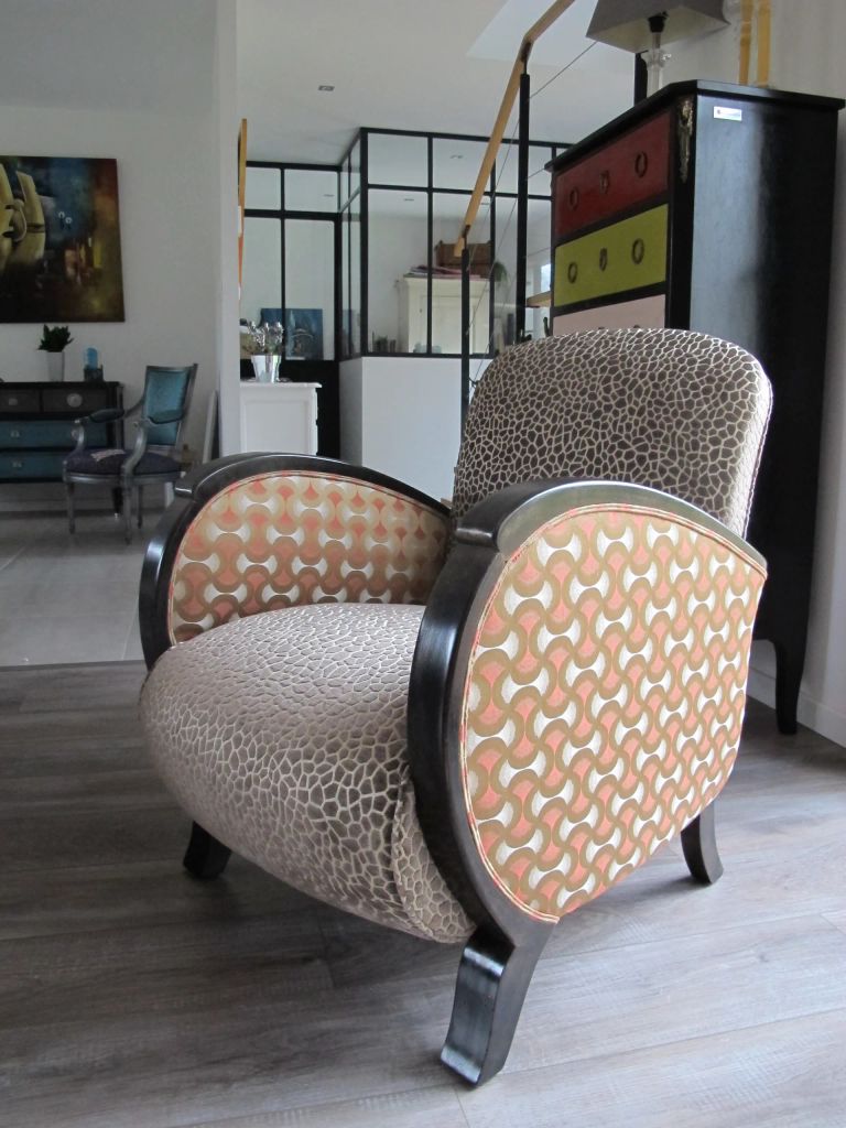 Refection relooking fauteuil meuble style art deco 19 tapissier decorateur bordeaux saint medard en jalles atelier les renaissances
