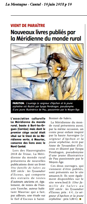 Journal La Montagne 10 juin 2018 article