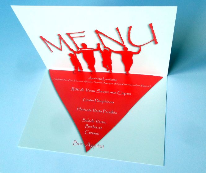 Photo carte de menu mariage verso