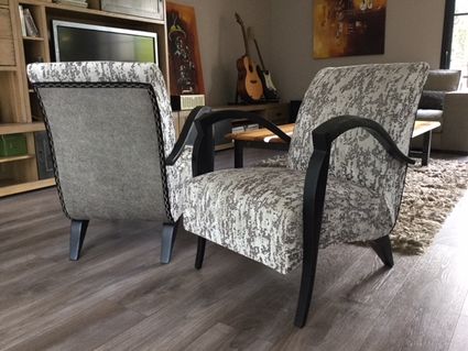 Relooking fauteuil meuble style art deco p6 tapissier decorateur bordeaux saint medard en jalles atelier les renaissances
