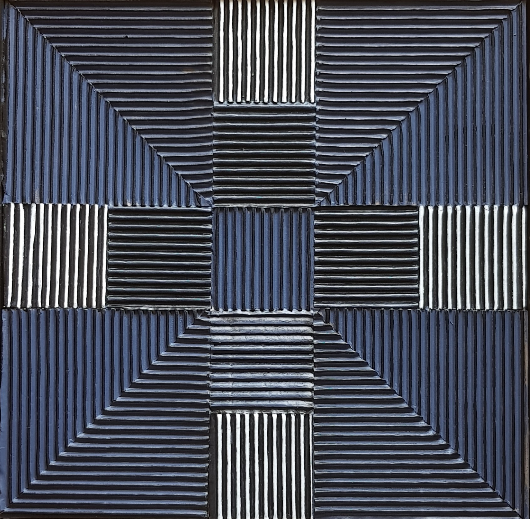 Variation bleu noir et blanc 50x50 2 