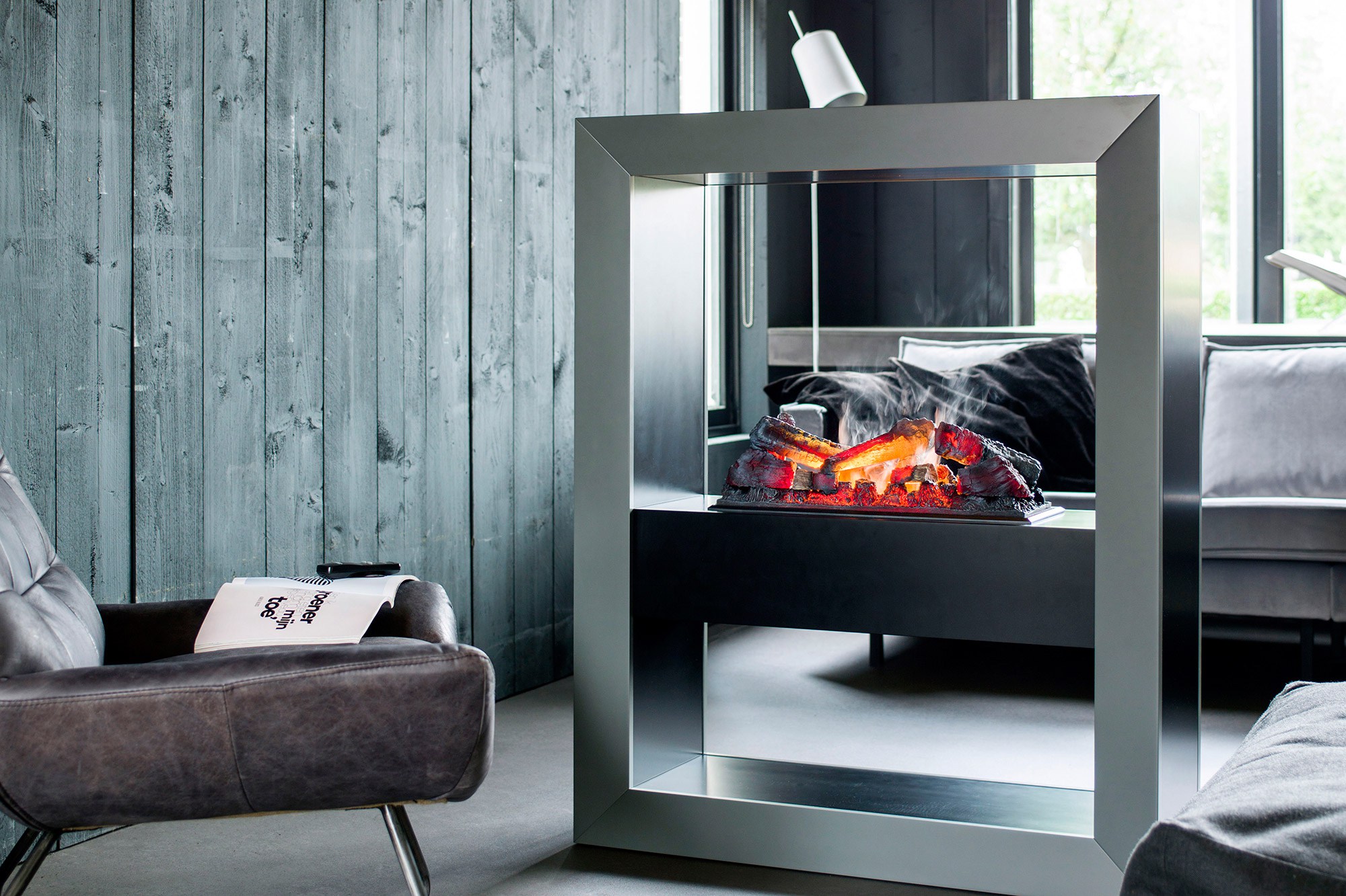 Cheminée Dimplex  Boxx Grey / Box Walnut