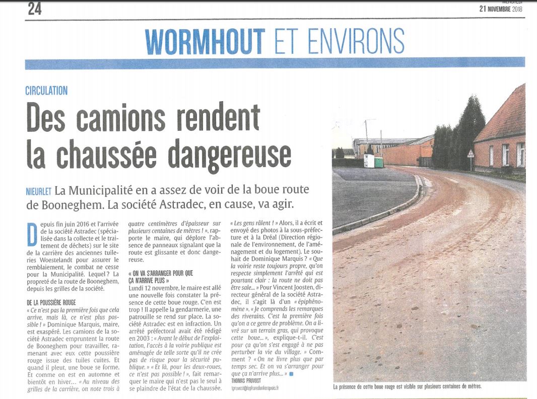 Boue sur la route